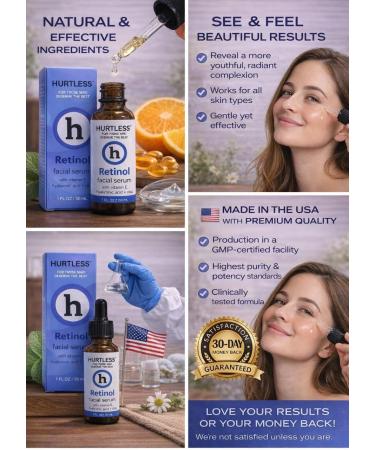 Retinol Face Serum for Anti Aging & Dark Spots 0.3% Retinol Serum with Hyaluronic Acid & Vitamin E Reduces Wrinkles Fine Lines & Acne Fragrance Free Non-Comedogenic Skin Care for Smooth Skin - Buy Online on GoSupps.com