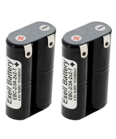 2x Exell 4.8V 1600mAh NiMH Battery w/Tabs for Hobby Packs Remote Control Units