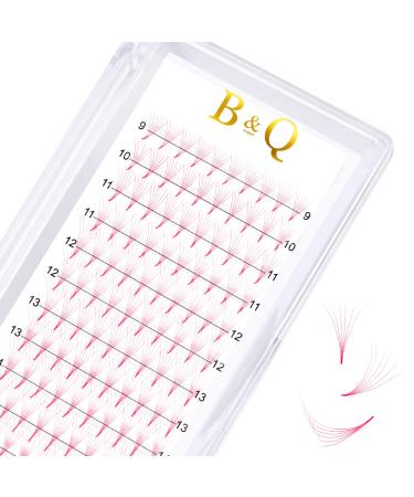 Premade Fans Eyelash Extensions Pointy Base Colored Pre Made Eye Lash Extension Fans B&Q Eyelash Extensions 5D 6D Premade Lash Extensions Fans 0.07 C D Volume Lash Extensions (Pink-6D-0.07D,9-16MIX) 9-16 mm Pink-6D-D-0.07