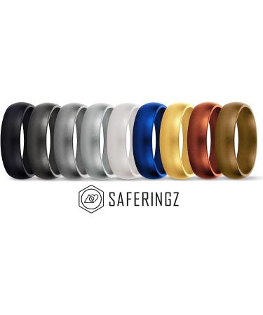 SafeRingz 6mm Silicone Wedding Ring - Made in USA - Gunmetal 10 - Sizes 4-13 for Men or Women - Buy Online on GoSupps.com