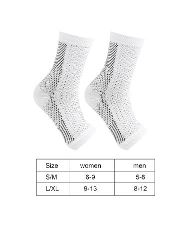 SootheSocks Ankle Brace Compression Support Neuropathy Socks | Joint Pain Relief | Arch Support for Men & Women | 2 Pair (White) L/XL - Buy Online on GoSupps.com