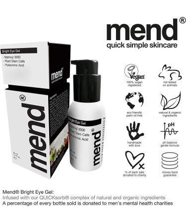 Mens Eye Gel for Dark Circles and Puffy Eyes | Hyaluronic Acid & Matrixyl 3000 Serum | Anti Aging Eye Cream for Wrinkles & Fatigue - Buy Online on GoSupps.com
