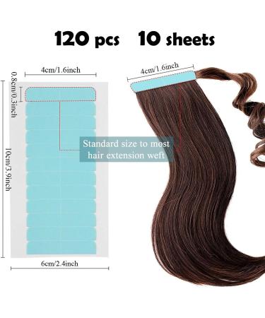 Hair Extension Tape Tabs - 120 PCS Double Sided Adhesive for Water Proof Extensions - 4cm*0.8cm - Buy Online on GoSupps.com