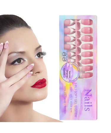 Manicure Press on Nails for Home - Stylish Press On French Detachable False Nails - Beauty Products for Home Wedding Dating Gathering Traveling Hondony 05