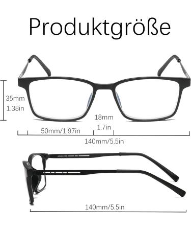 CAMKIDS 2 Pack Titanium Anti Blue Light Reading Glasses for Men & Women - Fashionable Black & Blue 1.5x - Buy Online on GoSupps.com