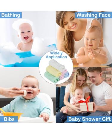12 Pcs Baby Muslin Washcloths(30 x 30cm) Natural Cotton 6 Layer Baby Muslin Square Wipes Muslin Cotton Towel for Newborn Baby Gift - Buy Online on GoSupps.com