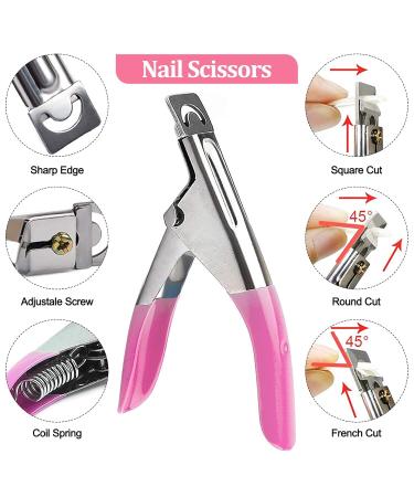 Kalolary Dual Nail Forms Set - 120PC Stiletto False Nail Tips & Pink Nail Clips with Dual-Ended Poly UV Gel Brush for Nail Art Extension - Buy Online on GoSupps.com