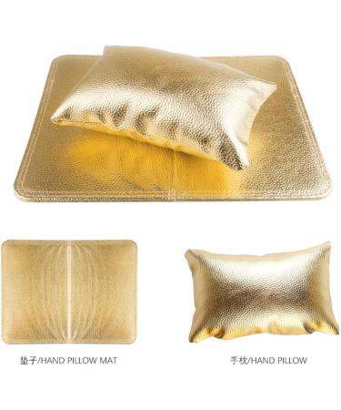 djkyu 1Set Soft PU Leather Nail Art Design Gold/Silver Hand Rest Cushion Pillow with 1Pc Foldable Pad Manicure Tool Fit for Home Use Salon (Color : K1) - Buy Online on GoSupps.com