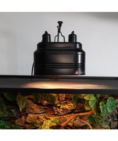 Buy Aiicioo Double Light Reptile Dome Lamp - 160W Dual Switch Heating & Lighting Solution for Tanks - Buy Online on GoSupps.com