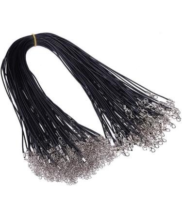 PAXCOO 4336827944 Black Waxed Cord with Clasp Bulk - 100Pcs, Ideal for Bracelet, Necklace, and Jewelry Making - 20 Inches - Buy Online on GoSupps.com