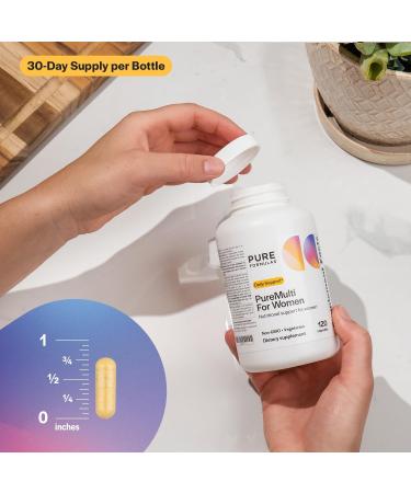 PureFormulas PureMulti for Women - Comprehensive Multivitamin for Women with Essential Nutrients and Herbal Support Womens Daily Multivitamins for Nutritional Support Non-GMO - 120 Capsules - Buy Online on GoSupps.com