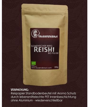 Reishi Bio Powder 200g - Premium Quality from Slovenia | Sustainable EU Production | German Brand | High Product Safety - Buy Online on GoSupps.com