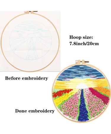 TCBASRT 4Pack Embroidery Kit for Beginners with Patterns and Instructions - Cross Stitch Kit with 2 Hoops, 4 Clothes, Plants & Flowers Patterns, Color Threads (Multicolor) - Buy Online on GoSupps.com