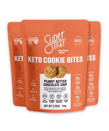 SuperFat Cookies Keto Snack Low Carb Food Cookies - Peanut Butter Chocolate Chip 3 Pack - Gluten Free Dessert Sweets with No Sugar Added for Paleo Healthy Diabetic Diets chocolate 2.25 Ounce (Pack of 3)