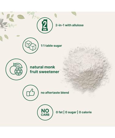 Monk Fruit Sweetener with Allulose 2 lbs | Keto & Vegan Friendly | Zero Calorie White Sugar Substitute | Non-GMO | Great for Drinks, Coffee, Tea, Cookies - Buy Online on GoSupps.com