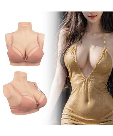 Minaky silicone breasts crossdresser breasts false breasts realistic silicone breasts for cosplay transgender prosthesis g cup yellow g yellow