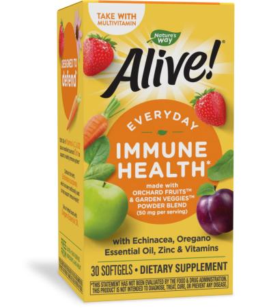 Nature's Way Alive! Everyday Immune Health* with Echinacea & Zinc Immune Health and General Wellbeing* 30 Softgels 30 Count