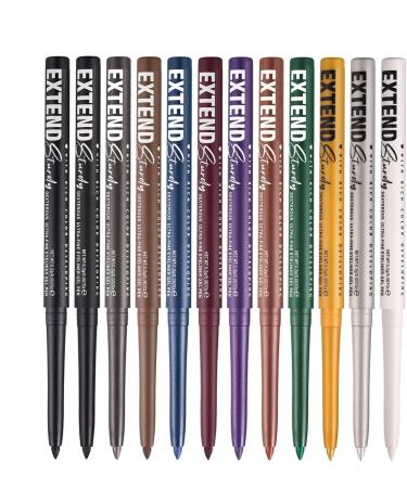 Eye Liner Pens Gel Eye Liner Pencils12 Colors Waterproof Natural Eye Liners Long Lasting Gel Pens Smudgeproof Cosmetics for Female Girls - Buy Online on GoSupps.com