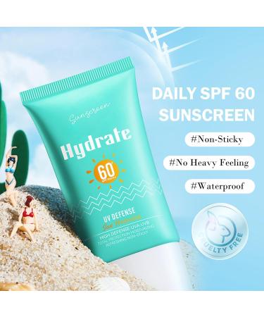 3PCS Sunscreen for Face Moisturizing Body Face Sunscreen SPF 60+++ Portable Travel Sun Screen Non-greasy Sun Screen Lotion Hydrating Sun Block for All Skin Types N - Buy Online on GoSupps.com