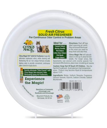 Citrus Magic Pet Odor Absorbing Solid Air Freshener for Home Air Purifier Fresh Citrus Must have Pet Supplies 8 Oz (Pack of 3) - Buy Online on GoSupps.com