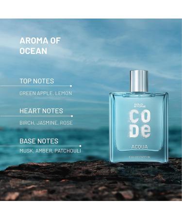 Wi'ld St'one CODE Acqua Eau De Parfum for Men 100ml|Luxury Long Lasting Fragrance|Fresh Sparkling & Energising Premium Perfume for Men - Buy Online on GoSupps.com