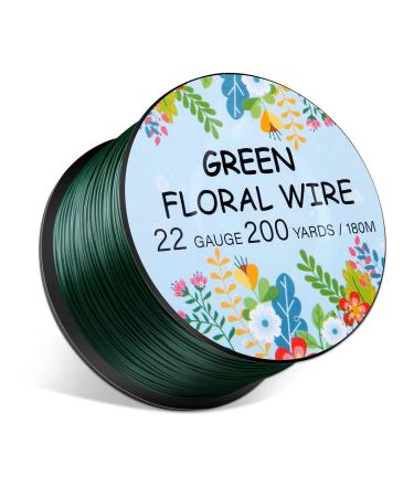 Floral Wire 22 Gauge Flower Wire for Craft  200 Yards Green Flexible Paddle Florist Wire for Flower  Green Florist Wire Christmas Wreaths Tree  Garland Floral Flower Arrangements  and Wreath Frame