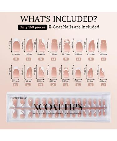 BTArtbox French Tip Press on Nails - Short Coffin XCOATTIPS | Pre-Designed Gel Nail Tips for DIY Nail Art | Ultra Fit Soak Off Acrylic Extensions - Buy Online on GoSupps.com