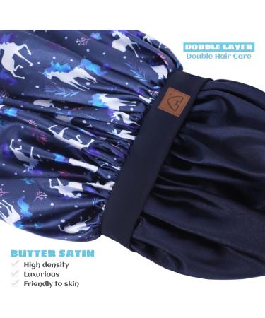 Kids Satin Bonnet Sleep Cap for Curly Hair - Adjustable Silk Hair Cap for Baby/Toddler - Unicorn Design - Ages 1-8 - Buy Online on GoSupps.com