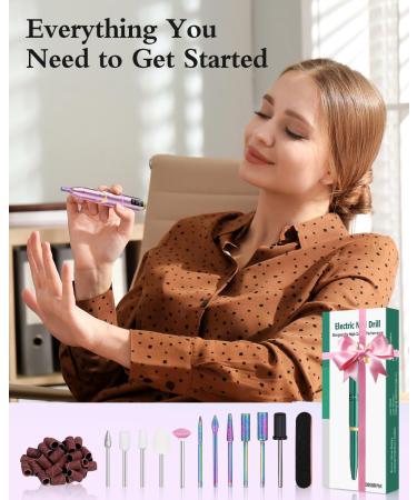 Subay Cordless Rechargeable Nail Drill with 12 Bits - Professional Electric File for Nails, Manicure Pedicure Kit - Gifts for Women and Moms - Pink - Buy Online on GoSupps.com