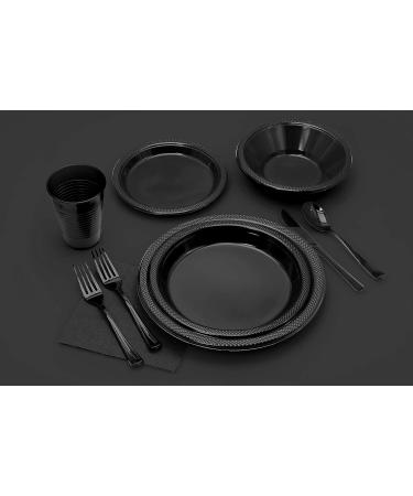 Black Plastic Plates - 10 Inch, 50 Count - Disposable Dinner Party Plates for All Occasions - Buy Online on GoSupps.com