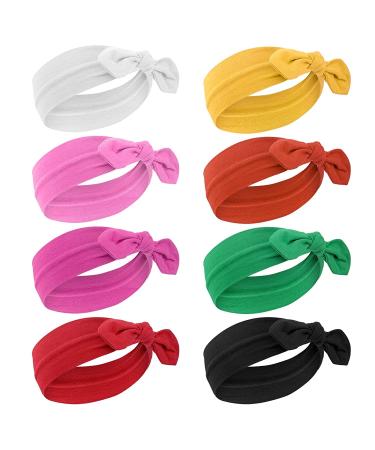 Habibee Women Headbands - 8 Pcs Turban Headwraps Hair Bands in Solid Colors for Fashion or Sport - Buy Online on GoSupps.com