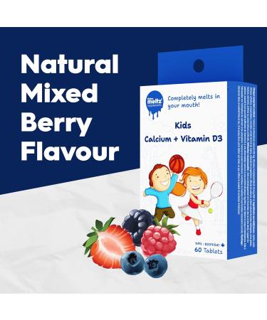 Calcium and Vitamin D3 for Kids - Boost Immunity and Bone Strength | Quick Dissolving Tablets from Nutrameltz (2) - Buy Online on GoSupps.com