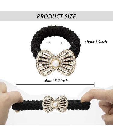 Elastic Hair Ties - Crystal Rhinestone Ponytail Holders - Black Diamond Hair Bands for Women/Girls - 12pcs - Buy Online on GoSupps.com