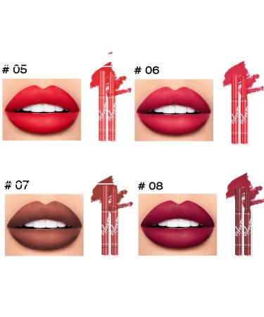 8 Colors Matte Lipstick Set - Long-lasting Moisturizing Lip Balm Makeup Kit for Women & Girls | International Shipping - Buy Online on GoSupps.com