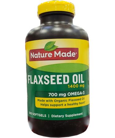 Nature Made Organic Flaxseed Oil 1,400 mg - Omega-3-6-9 for Heart Health - 300 Count (Pack of 1)
