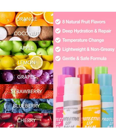 evpct 8Pcs Color Changing Tinted Lip Balm Lipstick Gloss Set Long Lasting Waterproof Fruit Ultra Moisturizing Repairing Lip Care for Dry PH Mood Permanent Color Changing Lipstick Lip Balm for Women 8Pcs-Fruit Lipbalm Set  - Buy Online on GoSupps.com