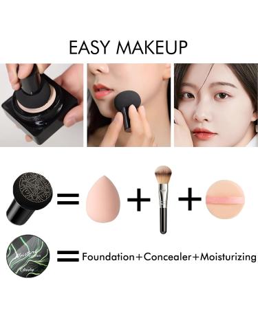 Mushroom Head Air Cushion CC Cream Foundation - Moisturizing BB Cream for Mature Skin - Long Lasting Matte Concealer (02# NATURE) | 0.71 oz - Buy Online on GoSupps.com