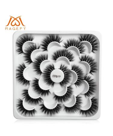 Kashyk 10 Pair 5D Mink False Eyelashes - Natural Wild Makeup Eyelashes (H Style) | International Shipping - Buy Online on GoSupps.com