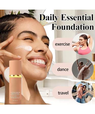Self-Adjusting Foundation - 30ml 4 in 1 SPF 50 Foundation Tinted | Makeup For Sensitive Oily Skin Mature Types Evening Date Dance Running Hiking - Buy Online on GoSupps.com