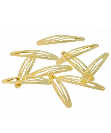 HAARallerliebst Oval Hair Clips - 10 Shiny Gold Clips (6 cm) with White Storage Box | International Shipping Available - Buy Online on GoSupps.com