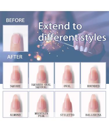 Poly Nail Gel Kit - 5 Pcs Extension Gel Set with UV LED Lamp | VANREESA Soak Off Top & Base Coat | Nail Starter Kit Gift for Women - Blue+Black - Buy Online on GoSupps.com