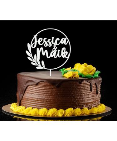 Personalized Cake Topper with Name - Natural Wood Decoration | Birch Multiplex Acrylic Accessory for Any Occasion - Buy Online on GoSupps.com
