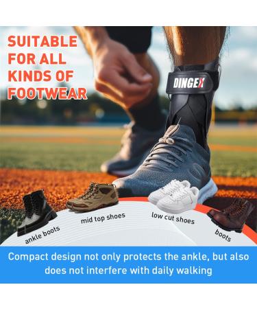 Dual Protective Ankle Brace for Plantar Fasciitis & Sprained Ankle Relief - Breathable Cooling Stabilizer for Men & Women - Medium Black | Volleyball & Basketball Support - Buy Online on GoSupps.com