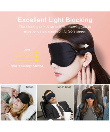 Buy Audamp Silk Sleep Mask - Adjustable Night Eye Mask for Comfortable Rest | Ultra-Soft Skin-Friendly Black - Buy Online on GoSupps.com