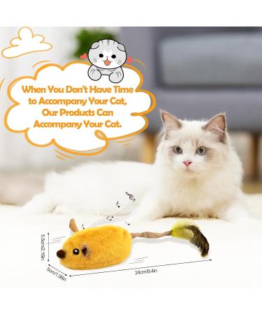SIMDAO Cat Toys Interactive for Indoor Cats Electric Automatic Moving Mouse Cat Toy Self Play with Squeaky Sound Dynamic Magic Tail Rechargeable LED Mice Cat Toys for Bored Cats Kitten M - Buy Online on GoSupps.com