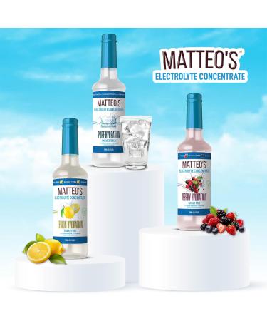 Matteo's Sugar-Free Hydration Concentrate - Electrolyte Drink for Quick Rehydration & Endurance Ideal for Workouts Travel Heat & Sun Delicious with Vitamins & Nutrients Plain Flavor 750ml 6-pack 750 ml (Pack of 6) - Buy Online on GoSupps.com