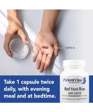 Patient One Red Yeast Rice with CoQ10 | Supplement to Support Heart Health and Healthy Lipid Metabolism* | 600 mg RYR and 50 mg CoQ10 | 60 Capsules - Buy Online on GoSupps.com