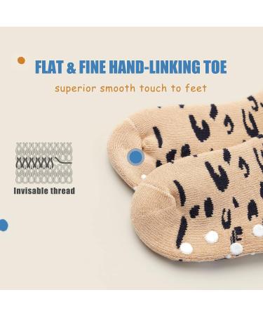 Moon Tree Baby Non Slip Winter Socks 6 Pairs, Animal Grain Mix, 2-4 Years, Boys & Girls Warm Thick Towelling Socks with Grips - Buy Online on GoSupps.com