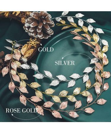 Yean Gold Leaf Wedding Headband for Bridesmaid and Flowergirls - 15.7 Inches - Buy Online on GoSupps.com
