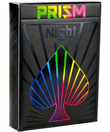 Premium Playing Cards, Deck of Cards with Free Card Game eBook, Cool Prism Gloss Ink, Great Poker Cards, Unique Bright Rainbow & Red Colors for Kids & Adults, Black Playing Cards Games Night